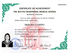 Zertifikat-Thaimassage